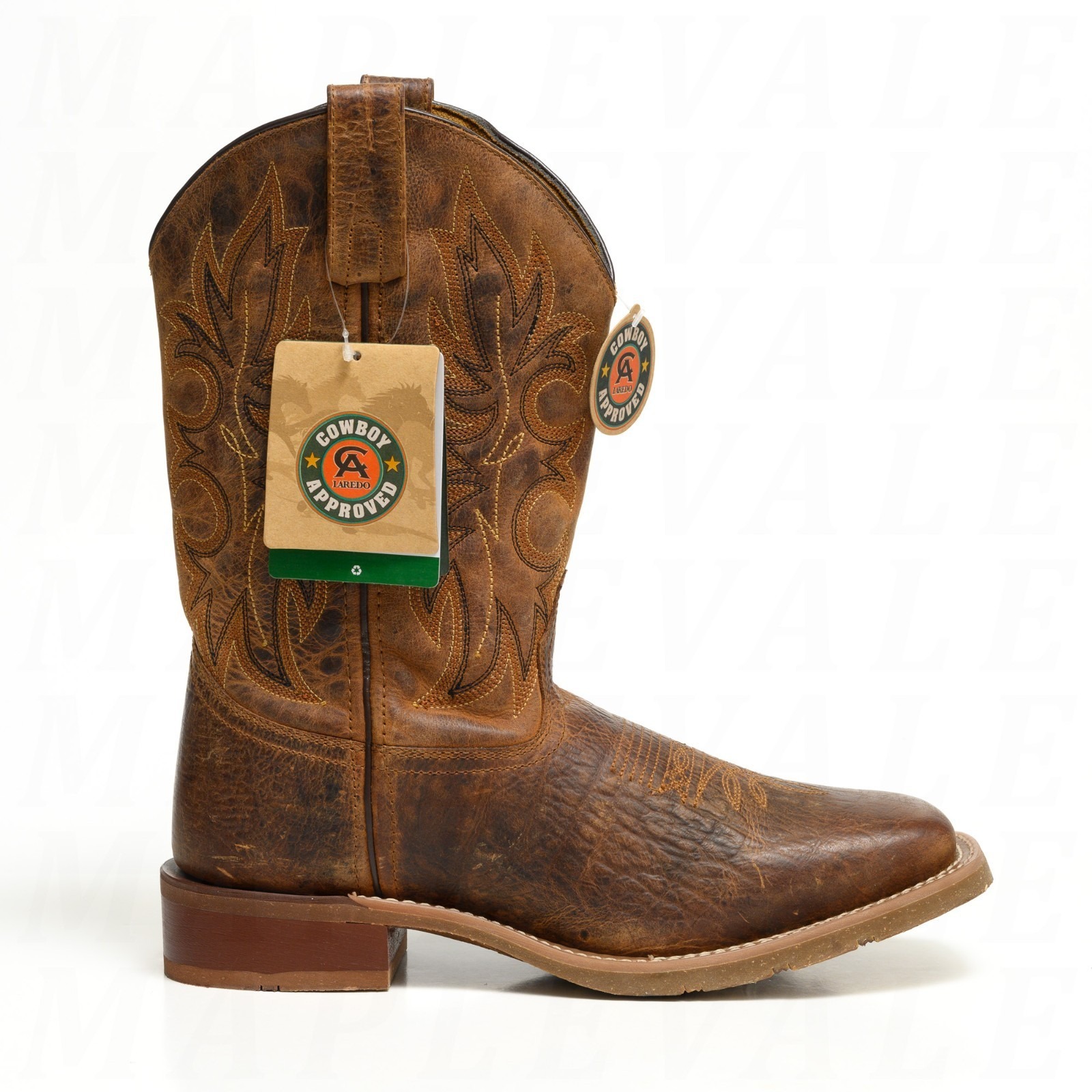 Laredo Durant Western Cowboy Boots Men's Sz 9 D Rancher Rust Stockman 7835 New